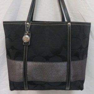 Coach Silver Stripe Black Purse